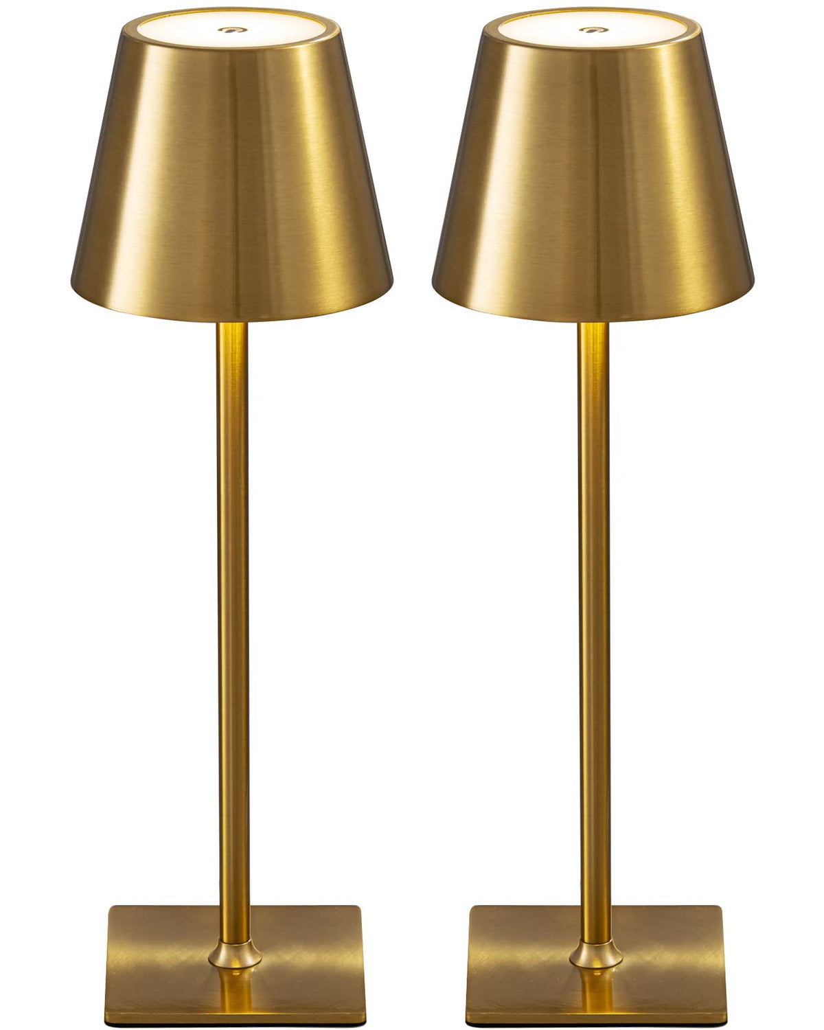 KDG 2 Pack Cordless Black Table Lamps, Rechargeable Portable LED Desk Lamps
