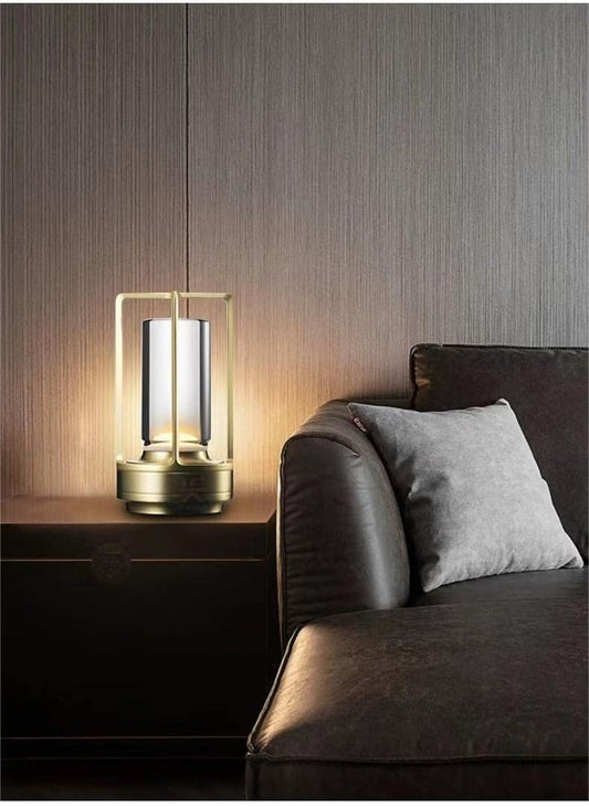 Portable Metal Table Lamp for Indoor/Outdoor,Rechargeable Cordless 3 Colors
