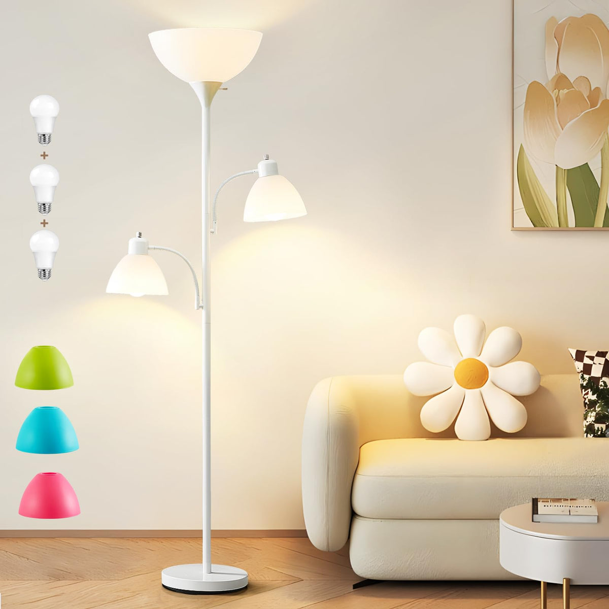 Luvkczc Floor Lamps for Living Room, 72" Tall Torchiere Floor Lamp