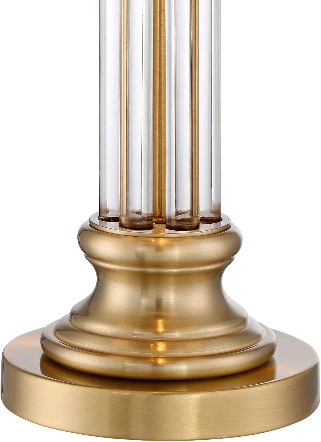Rolland 30" Large Table Lamps Set of 2 Gold Brass Glass Antique