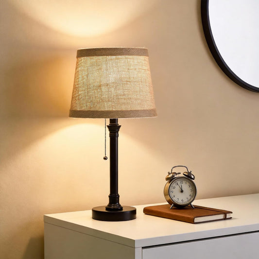 Oneach 19.5" Small Table Lamp for Bedroom - Bedside Lamps for Nightstand