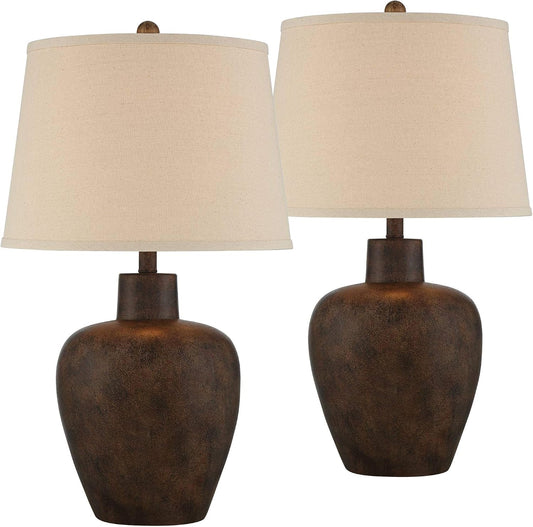 Glenn 27" Tall Table Lamps Set of 2 Terra Cotta Farmhouse Southwest Rustic