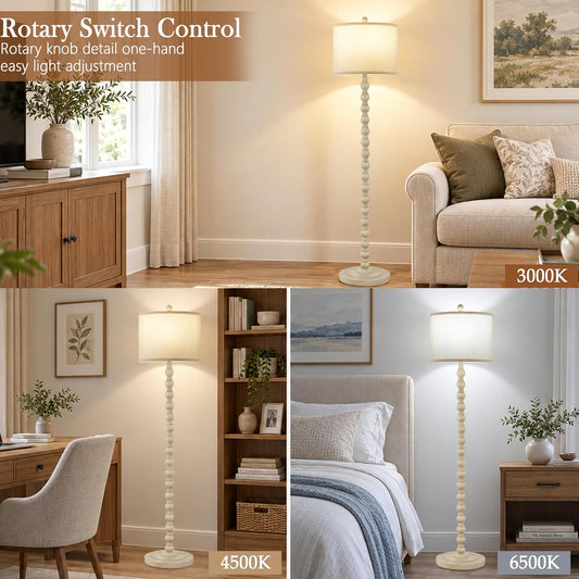 Farmhouse Floor Lamp for Living Room, 62" Tall Standing Lamp with Bulb