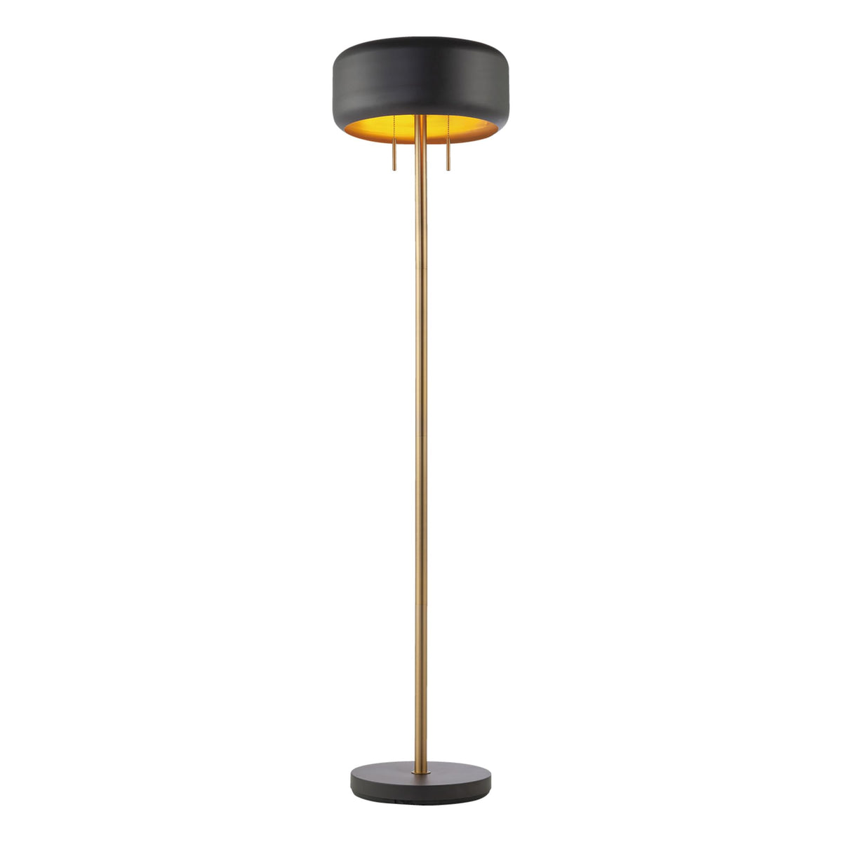 Novogratz x Globe Harrington 65 in Floor Lamp, 2-Tone Wood-Tone Base