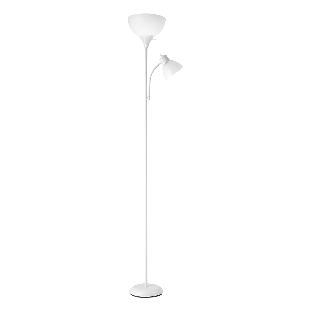 Globe Electric 67135 72" Floor Lamp with Adjustable Reading Light, Bright, Easy-to-Assemble Torchiere for Bedroom, Living Room & Office - Space-Saving Slim Design