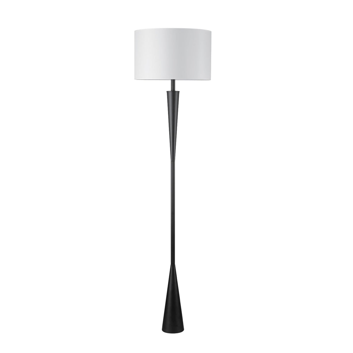 Novogratz x Globe Harrington 65 in Floor Lamp, 2-Tone Wood-Tone Base