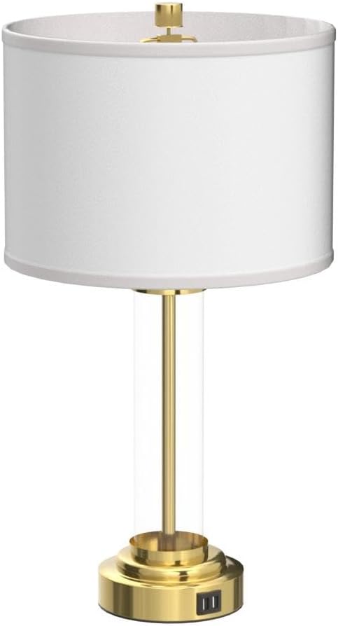 Glass Table Lamps Set of 2, Modern Gold Dimmable Beside Lamps for Bedroom