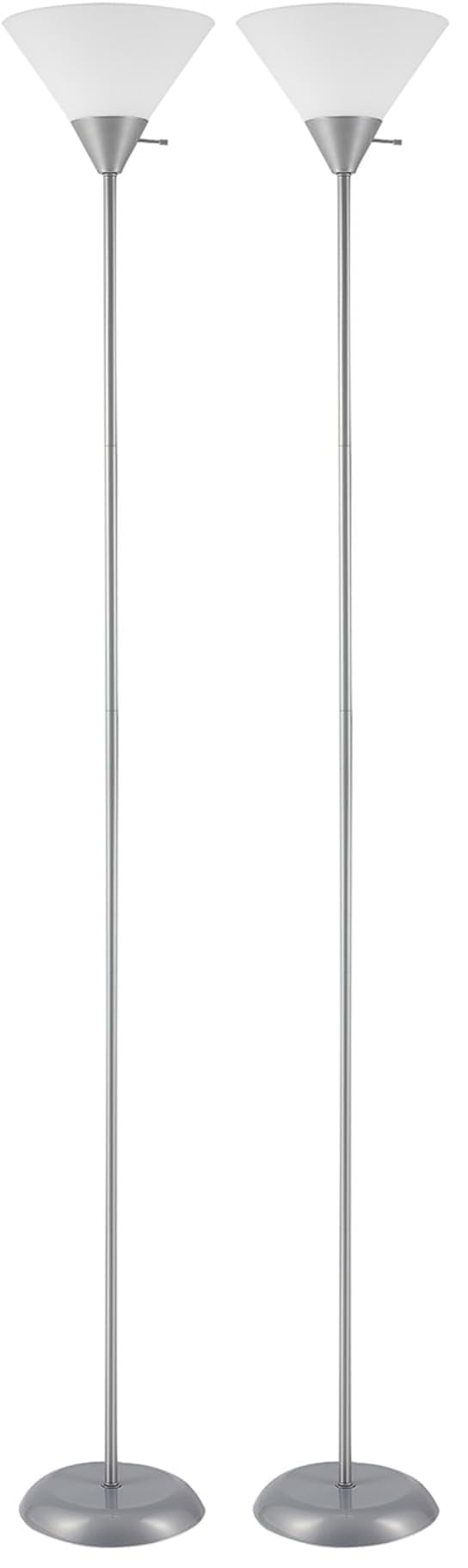 Globe Electric 67135 72" Floor Lamp with Adjustable Reading Light, Bright, Easy-to-Assemble Torchiere for Bedroom, Living Room & Office - Space-Saving Slim Design
