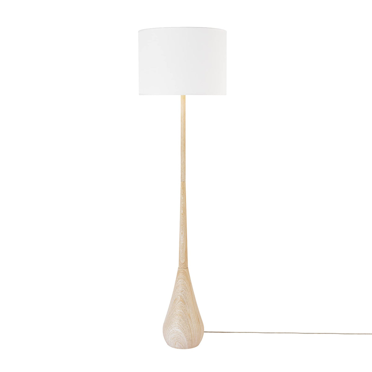Novogratz x Globe Harrington 65 in Floor Lamp, 2-Tone Wood-Tone Base