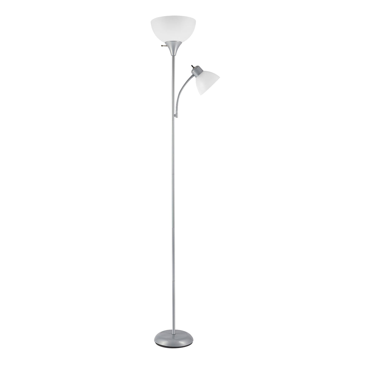 Globe Electric 67135 72" Floor Lamp with Adjustable Reading Light, Bright, Easy-to-Assemble Torchiere for Bedroom, Living Room & Office - Space-Saving Slim Design