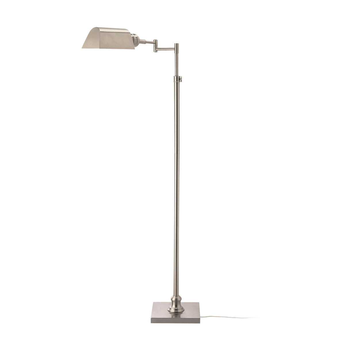O’Bright Arcadia - Pharmacy Floor Lamp, Full Range Dimming, Swing Arm Task Lamp, E26 Socket, Bulb Replaceable, Adjustable Height 47” to 55”, 360° Rotatable Shade, All-Metal Design, Antique Brass