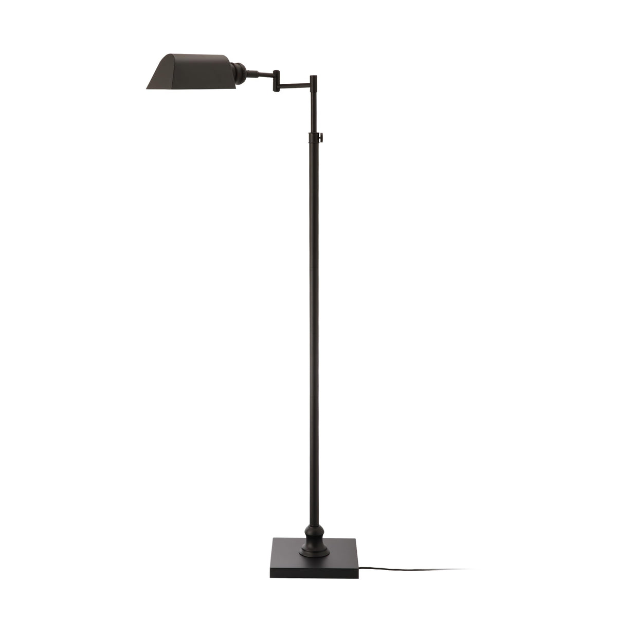 O’Bright Arcadia - Pharmacy Floor Lamp, Full Range Dimming, Swing Arm Task Lamp, E26 Socket, Bulb Replaceable, Adjustable Height 47” to 55”, 360° Rotatable Shade, All-Metal Design, Antique Brass