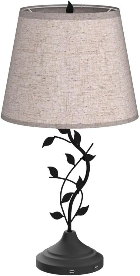 Kakanuo Table Lamp for Living Room, Bedside Lamp for Bedroom, Rustic Lamp