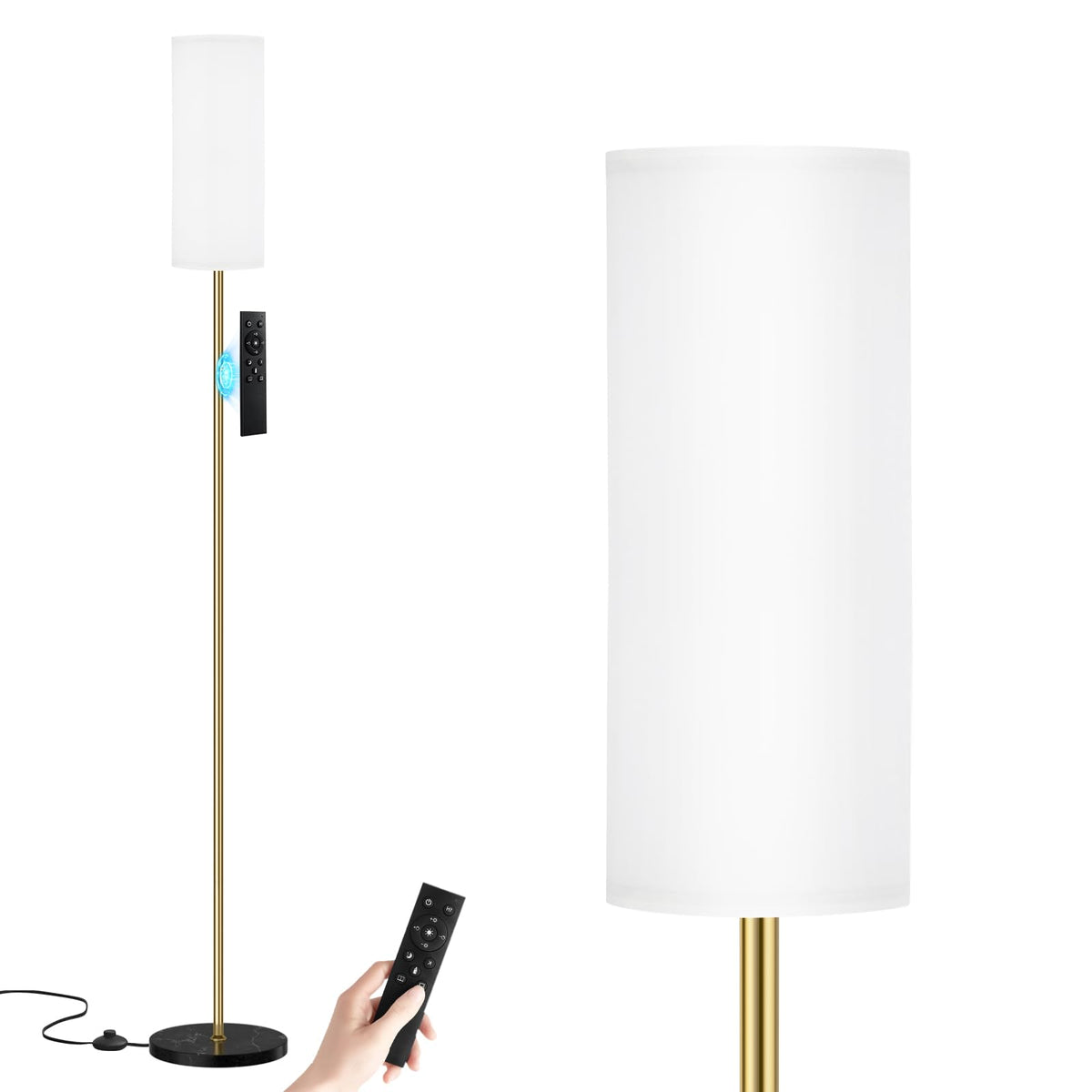 Ambimall 64" Modern Floor Lamp with Remote Control, 9W Bulb Included