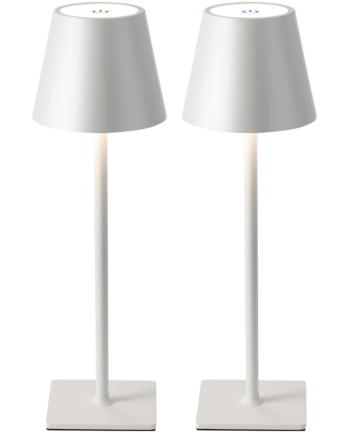 KDG 2 Pack Cordless Black Table Lamps, Rechargeable Portable LED Desk Lamps