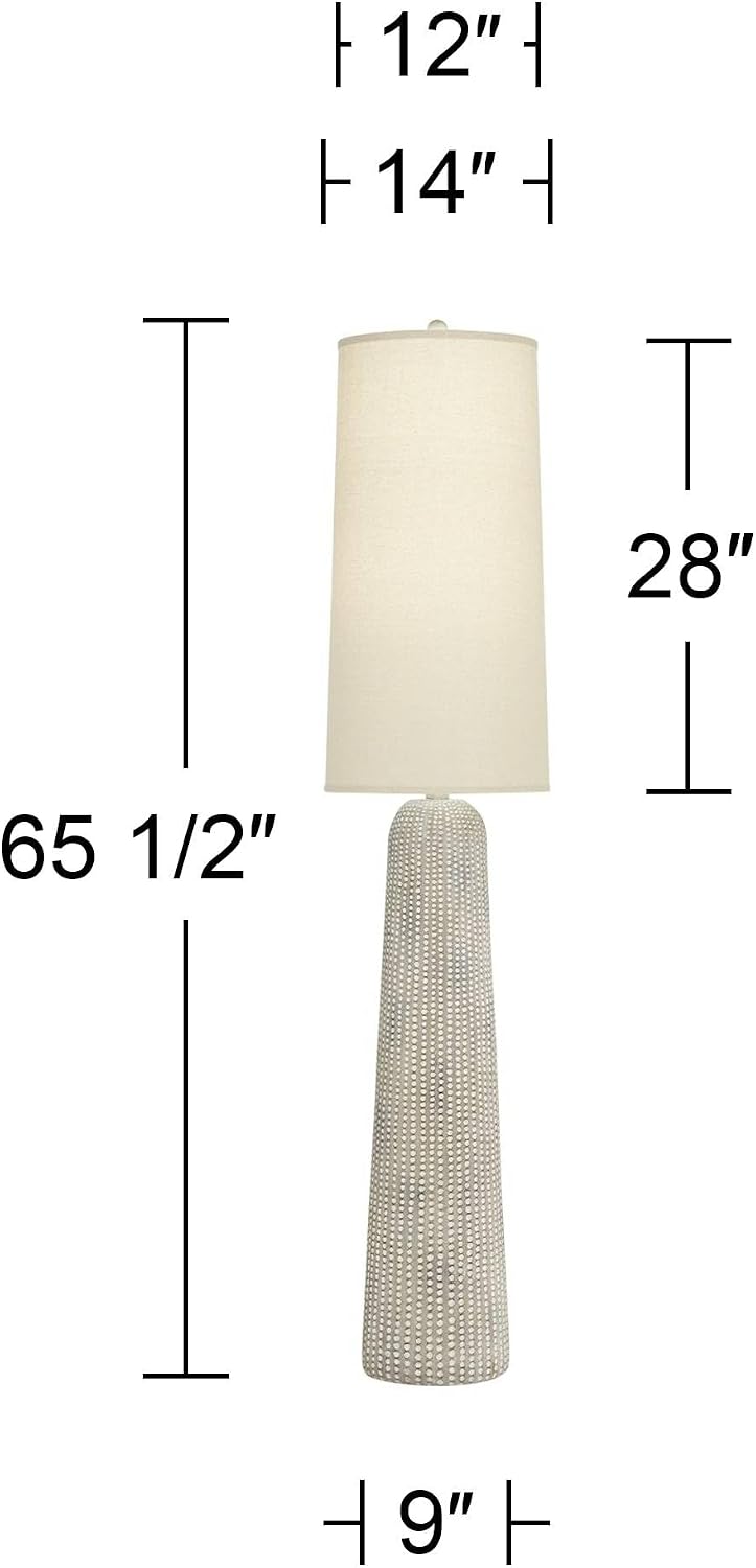 Regency Hill Leisa 65 1/2" Tall Sand Finish Modern Floor Lamp Living Room