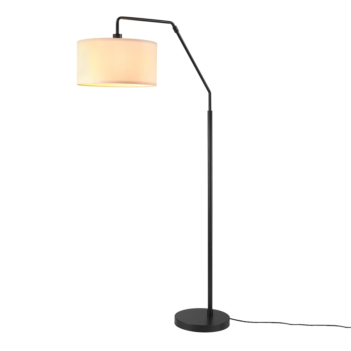 Novogratz x Globe Harrington 65 in Floor Lamp, 2-Tone Wood-Tone Base