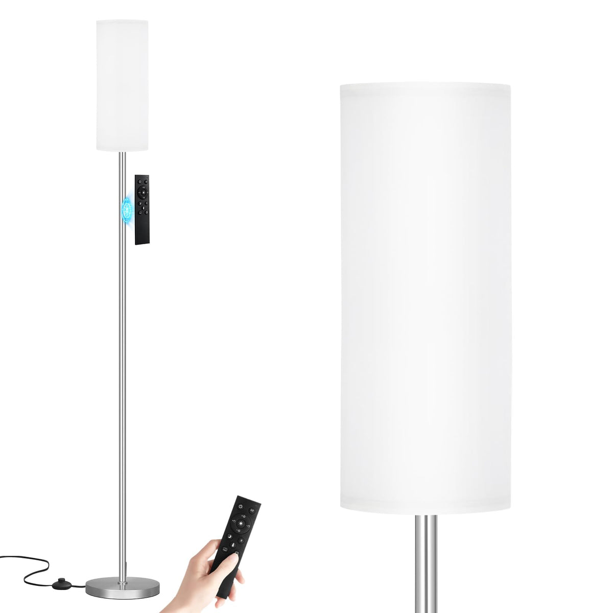 Ambimall 64" Modern Floor Lamp with Remote Control, 9W Bulb Included