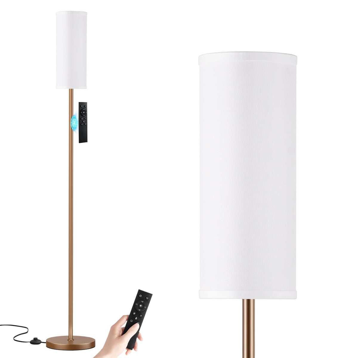Ambimall 64" Modern Floor Lamp with Remote Control, 9W Bulb Included