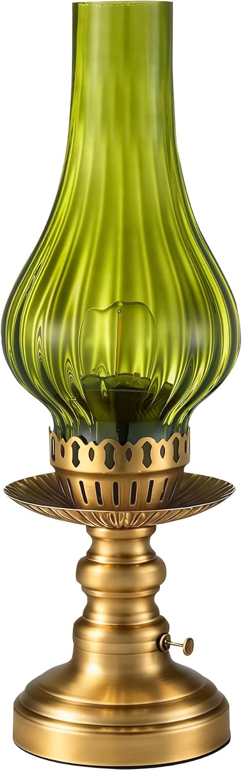 UMEXUS Vintage Rechargeable Cordless Table Lamp Battery Operated, Green