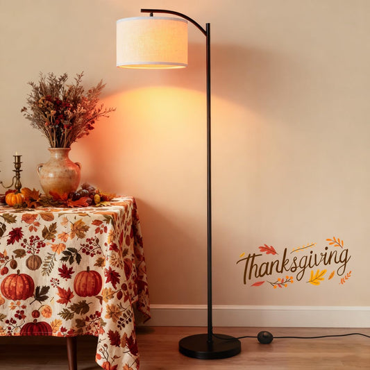 Floor Lamp for Living Room, Standing Lamp, Floor Lamp with Linen Lampshade for Home Décor, Office, Bedroom (Bulb Included)