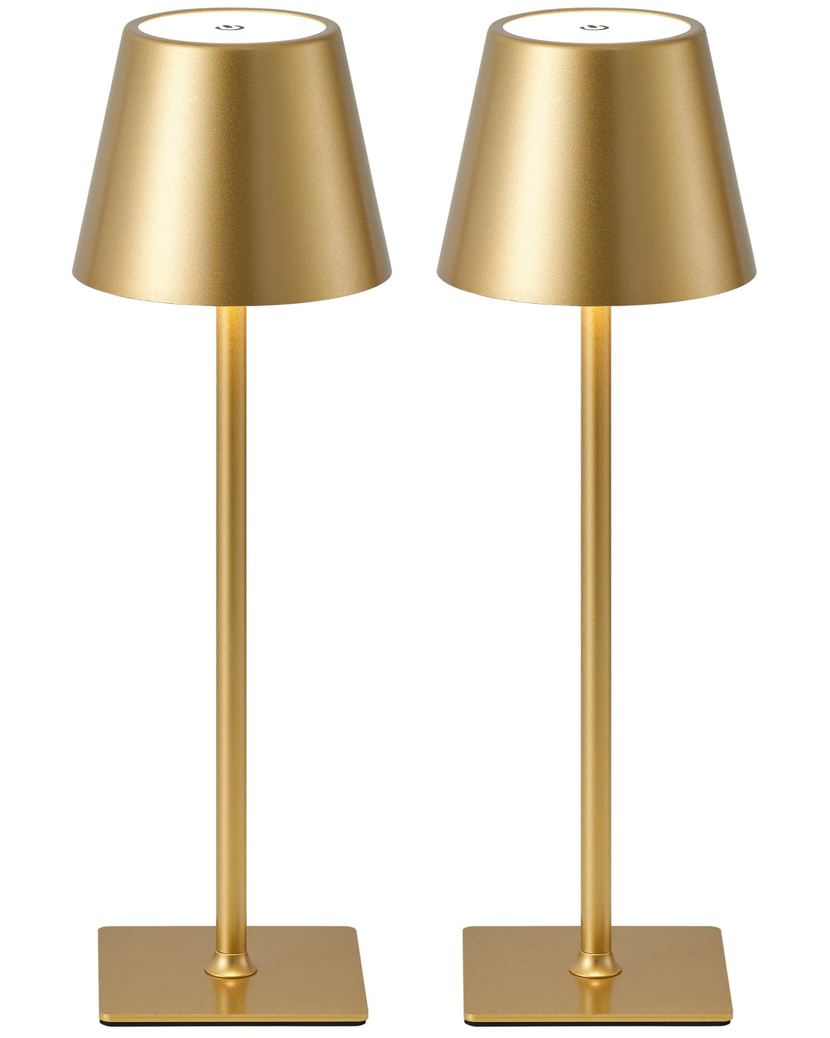 KDG 2 Pack Cordless Black Table Lamps, Rechargeable Portable LED Desk Lamps