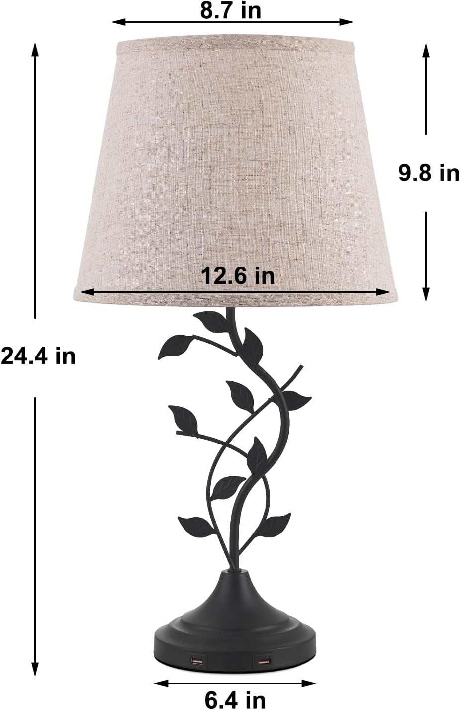 Kakanuo Table Lamp for Living Room, Bedside Lamp for Bedroom, Rustic Lamp
