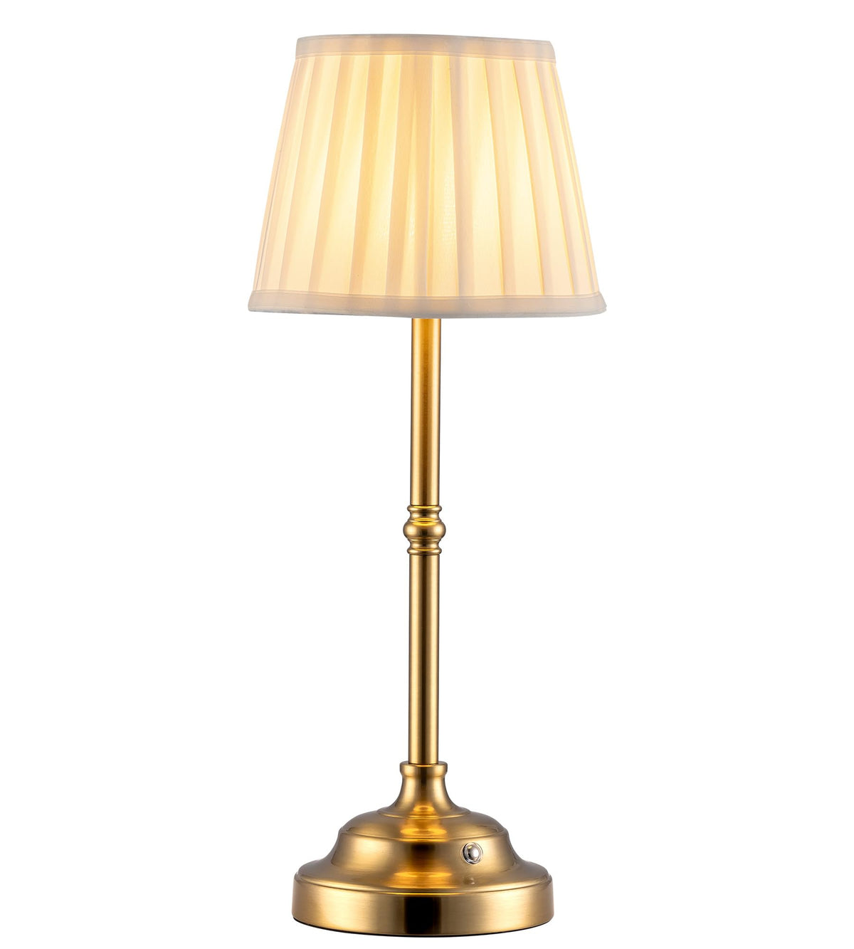 KDG Gold Cordless LED Table Lamps Set of 2, Beige Fabric Shade Desk Lamps