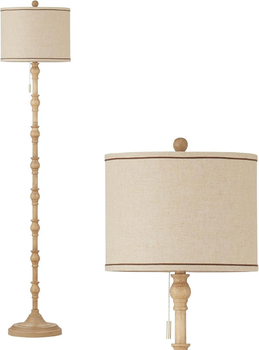 Vintage Floor Lamp for Living Room, 3-Color Temperature-Cream 63.5''