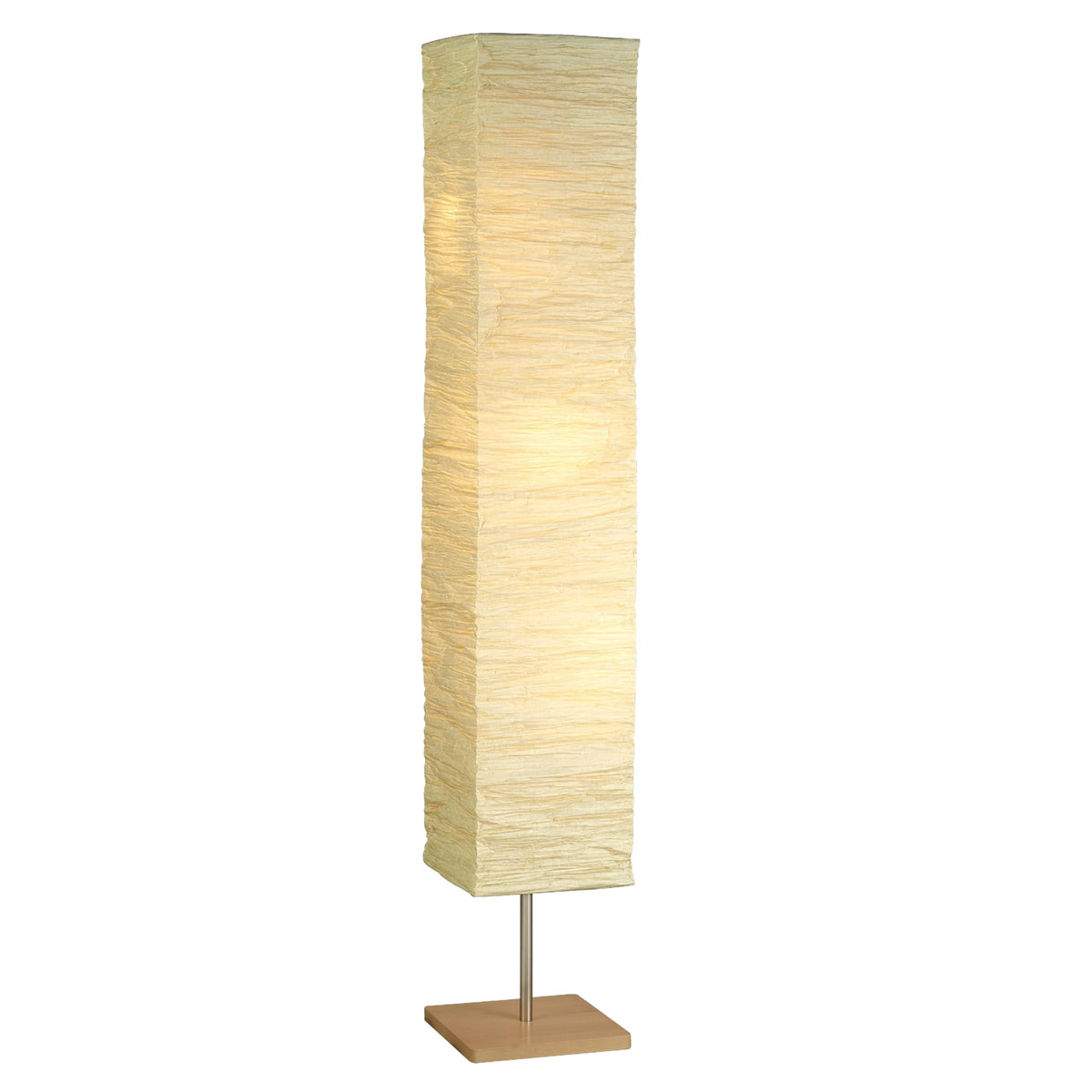 Adesso 3-Light Floor Lamp, Natural Wood & Beige, Adjustable, 58”