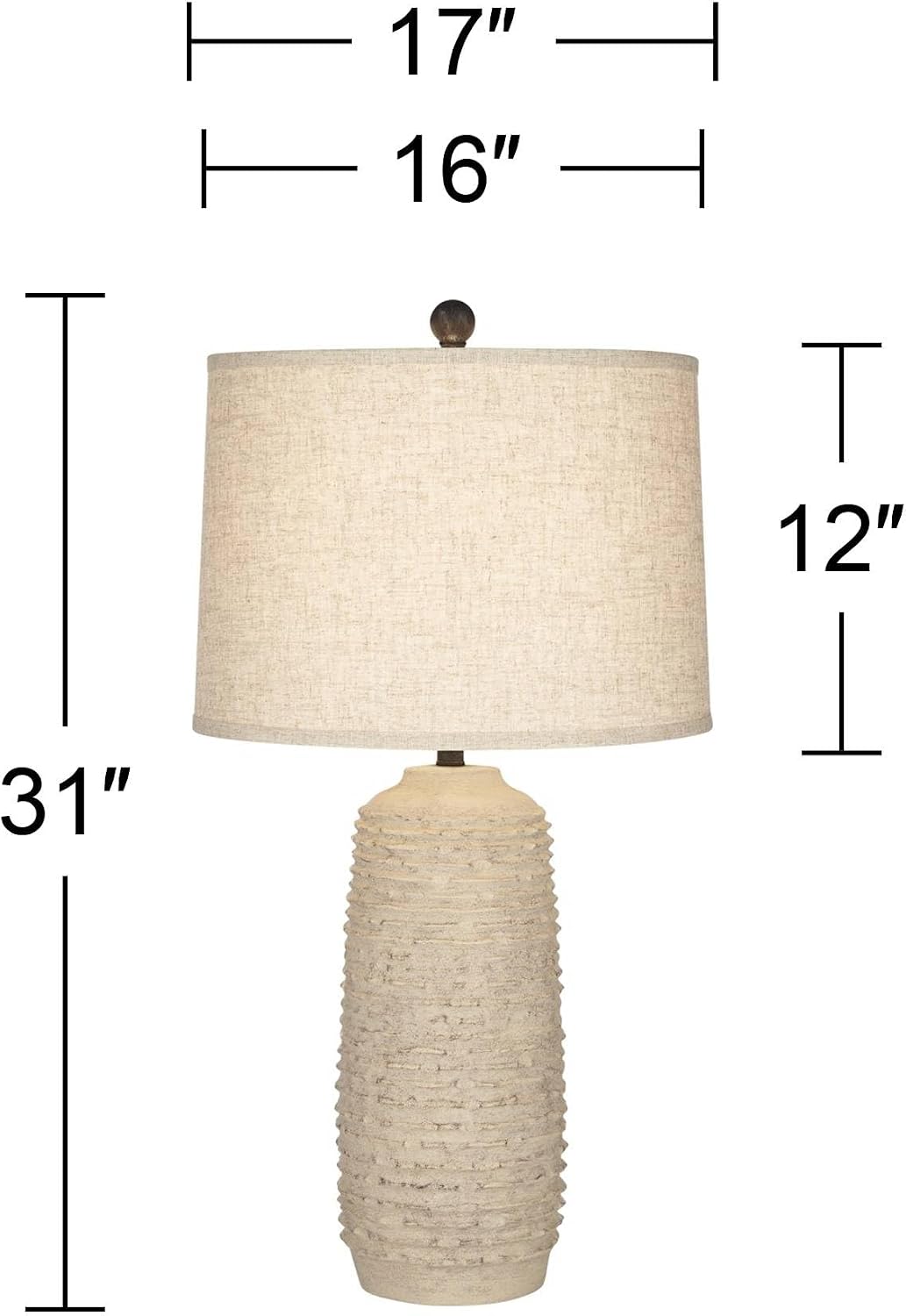 Mora 31" Table Lamp Large Rustic Coastal Jar Farmhouse Western Tan