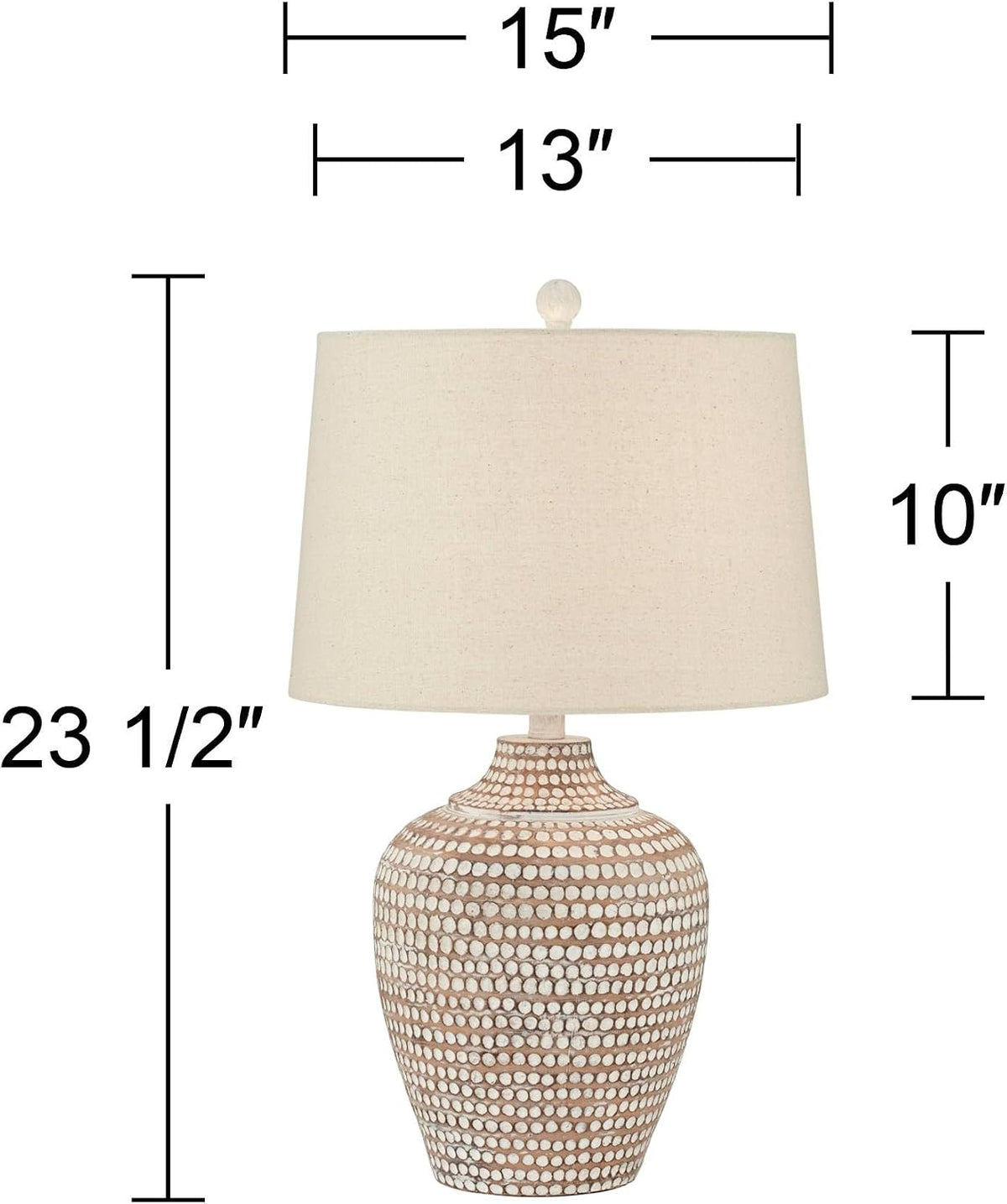 Alese 23 1/2" High Table Lamps Set of 2 Textured Dot Jug Farmhouse