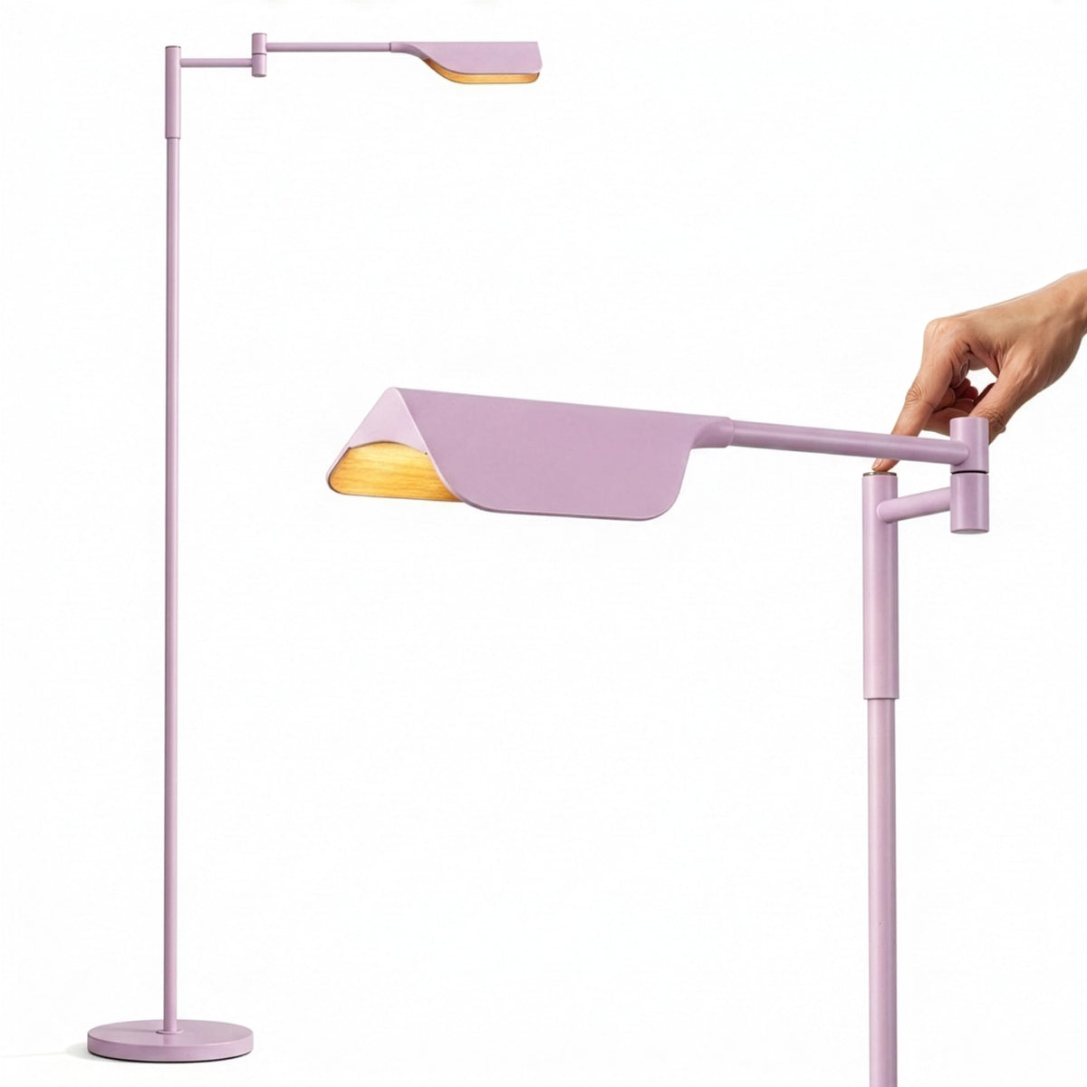 Brightech Leaf Pharmacy LED Reading Lamp, Dimmable Floor Lamp with Easy Rotation over Chair or Desk for Living Rooms & Offices, Adjustable Standing Tall Lamp, For Sewing & Crafts, Antique Brass (Gold)