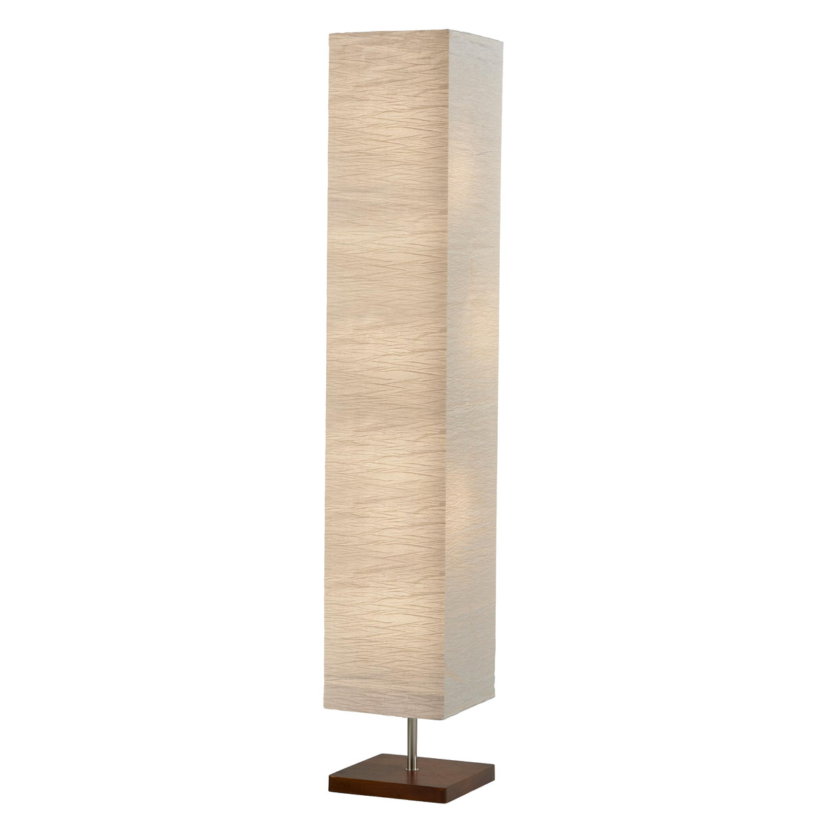 Adesso 3-Light Floor Lamp, Natural Wood & Beige, Adjustable, 58”