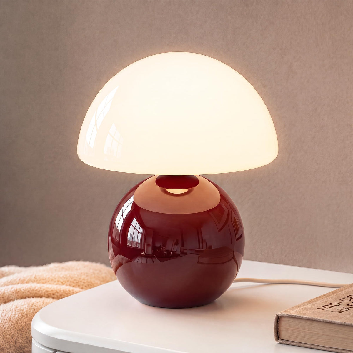Dawnwake Mushroom Lamp Table Lamp for Bedroom-Small Desk Table Lamps,Orange