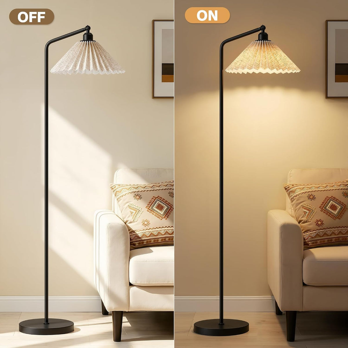 Floor Lamps for Living Room & Bedroom, 63" Modern Tall Standing Lamp, 3CCT