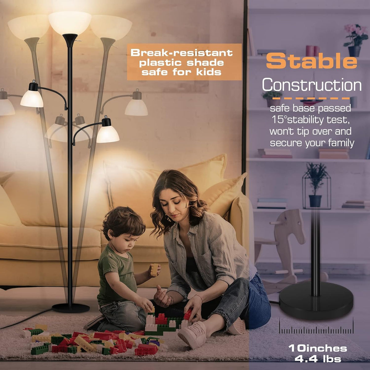 Luvkczc Floor Lamps for Living Room, 72" Tall Torchiere Floor Lamp