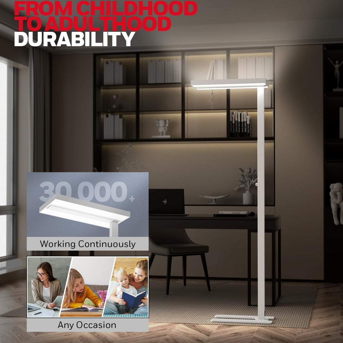 Honeywell 02E LED Floor Lamp, 10400LM Sunturalux Eye Caring Standing Light