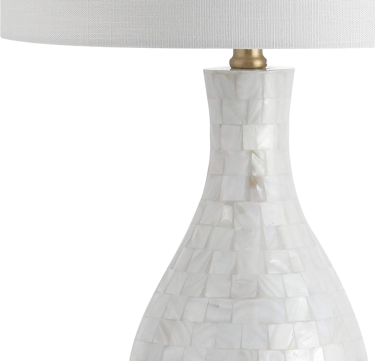 JONATHAN Y Josephine 26.5" Mother of Pearl Seashell Table Lamp, White