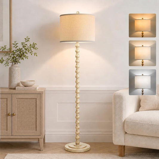 Farmhouse Floor Lamp for Living Room, 62" Tall Standing Lamp with Bulb
