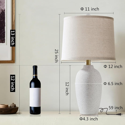 AIEAMPDO 25” Modern Farmhouse Traditional Ceramic Table Lamp
