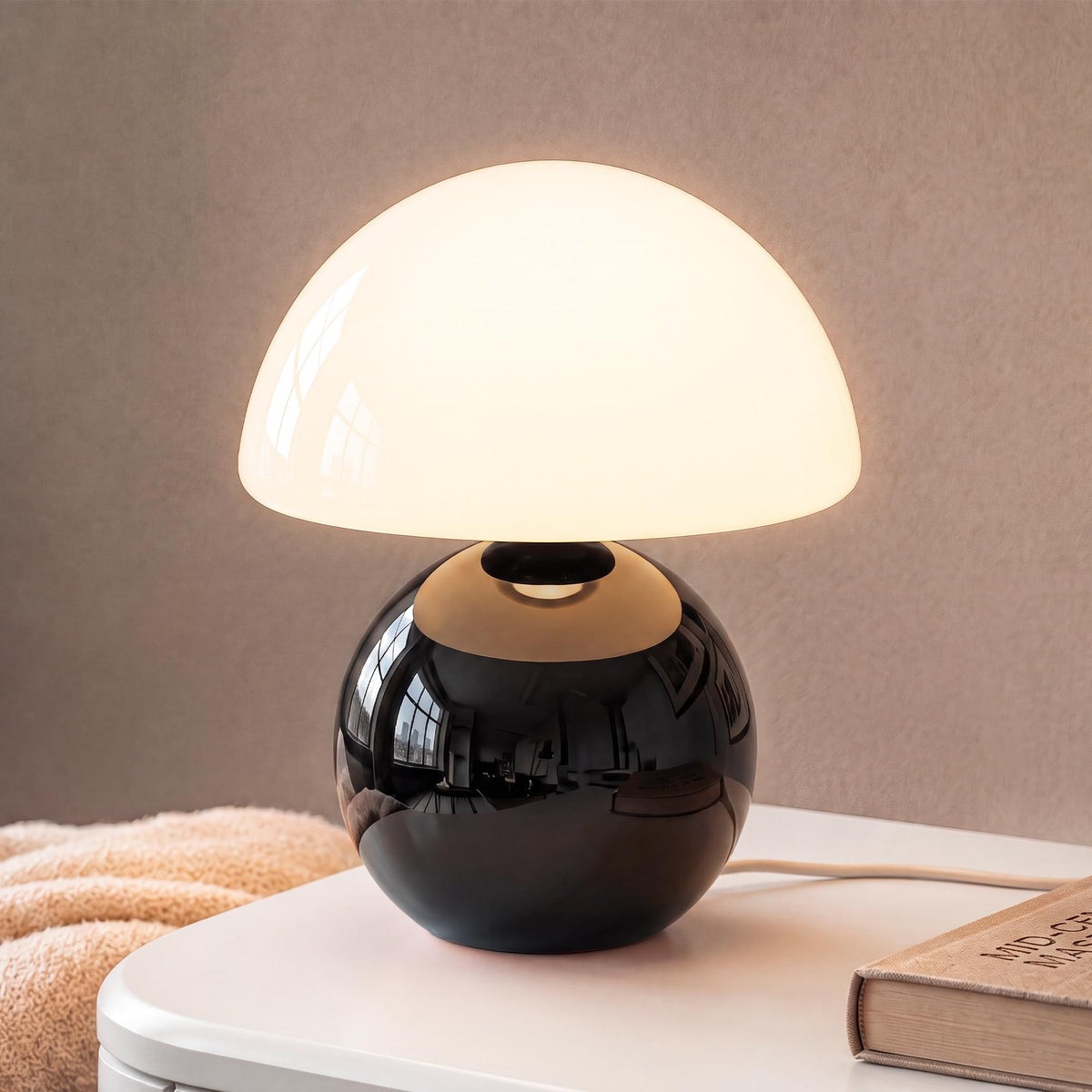 Dawnwake Mushroom Lamp Table Lamp for Bedroom-Small Desk Table Lamps,Orange