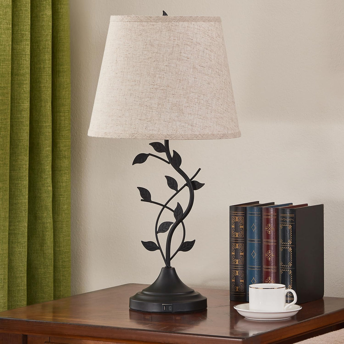 Kakanuo Table Lamp for Living Room, Bedside Lamp for Bedroom, Rustic Lamp