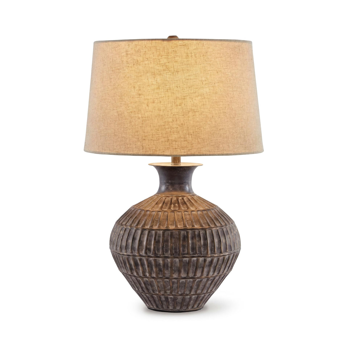 Signature Design by Ashley 27-Inch Farmhouse Ceramic Table Lamp, Cream