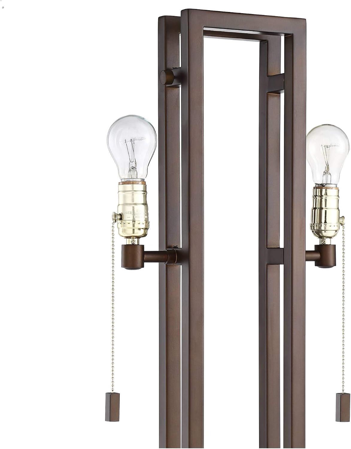 Gossard 62" Tall Pull Chain Linen Shade Bronze Floor Lamp Living Room