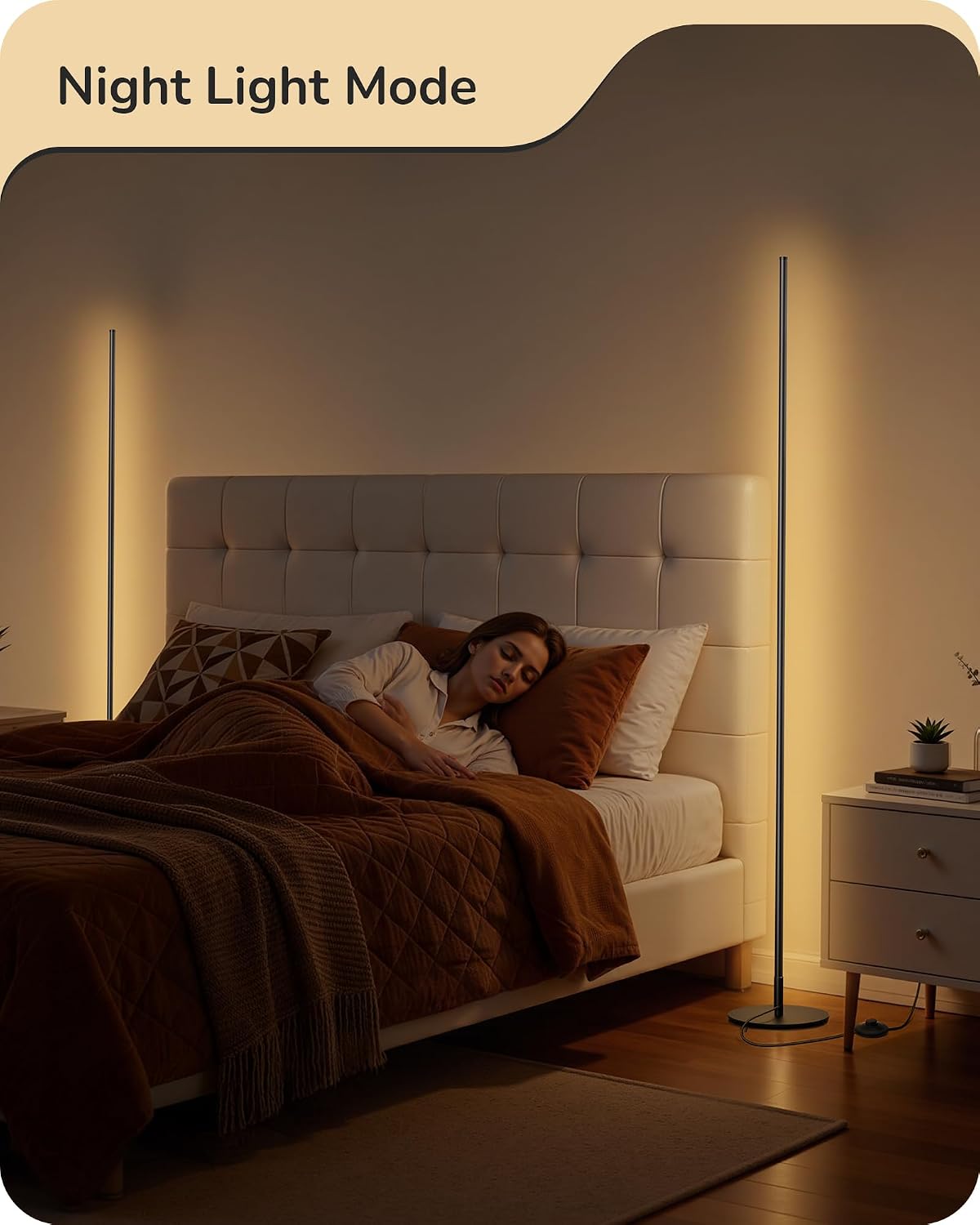 EDISHINE 2 Pack 57.5” Floor Lamp with Remote, Dimmable & 7 CCT Adjustable