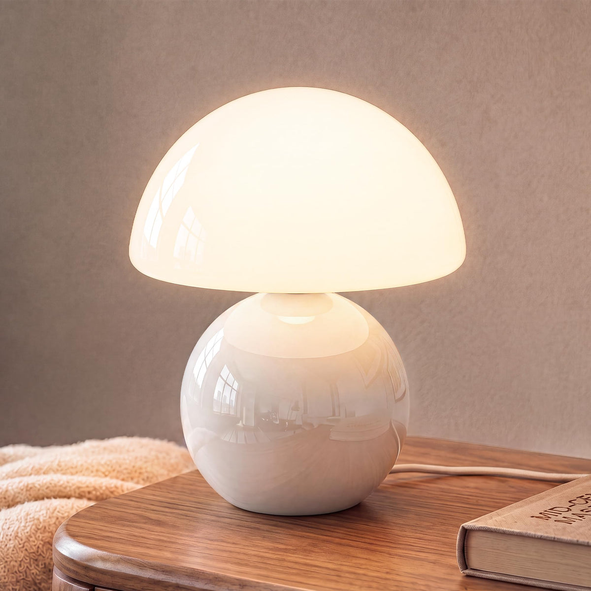 Dawnwake Mushroom Lamp Table Lamp for Bedroom-Small Desk Table Lamps,Orange
