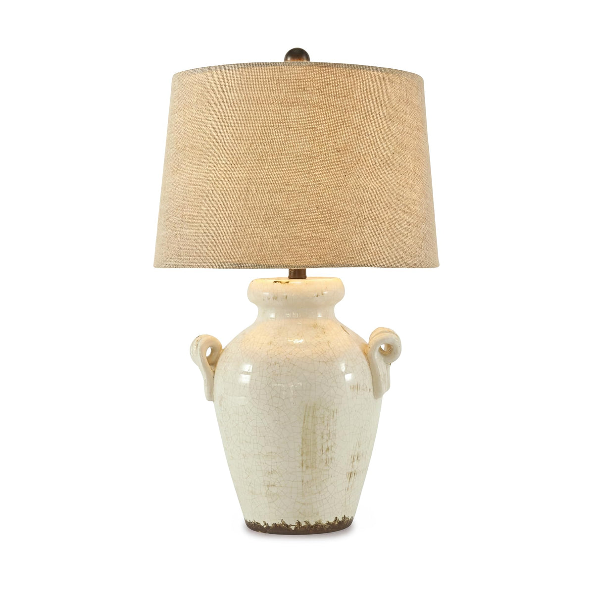 Signature Design by Ashley 27-Inch Farmhouse Ceramic Table Lamp, Cream