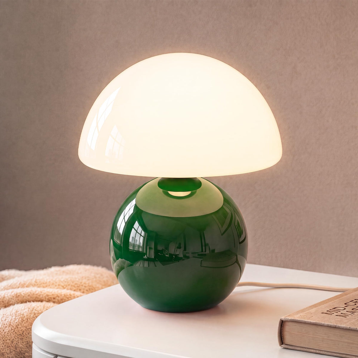 Dawnwake Mushroom Lamp Table Lamp for Bedroom-Small Desk Table Lamps,Orange
