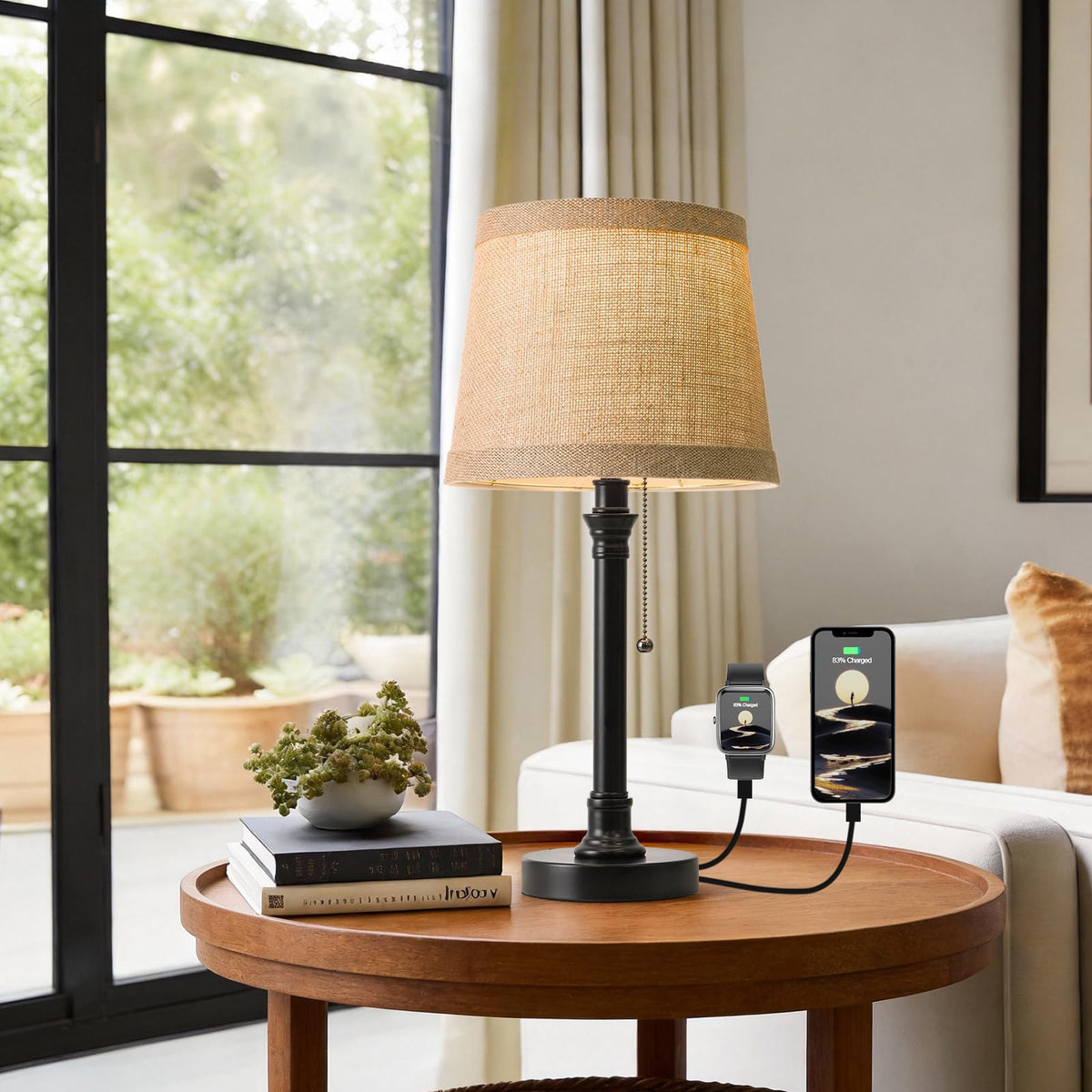 Oneach 19.5" Small Table Lamp for Bedroom - Bedside Lamps for Nightstand
